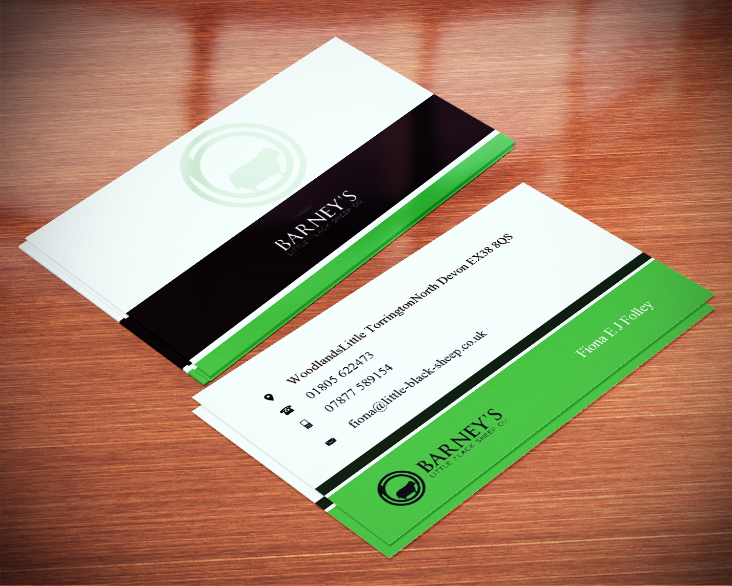 Business Card Design by Lanka Ama for Barney''s Little Black Sheep Co. | Design #5071380