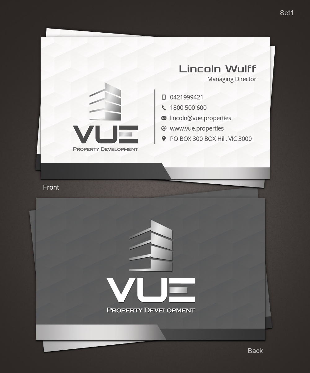 Business Card Design by Pixeleas for Vue Properties | Design #4980080