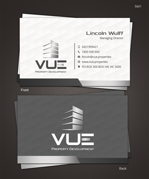 'Vue Property Development' Business Card | Visitenkarten-Design von Pixeleas