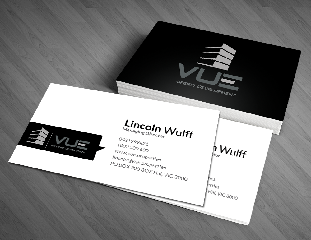 Business Card Design by  Artman for Vue Properties | Design #4999662