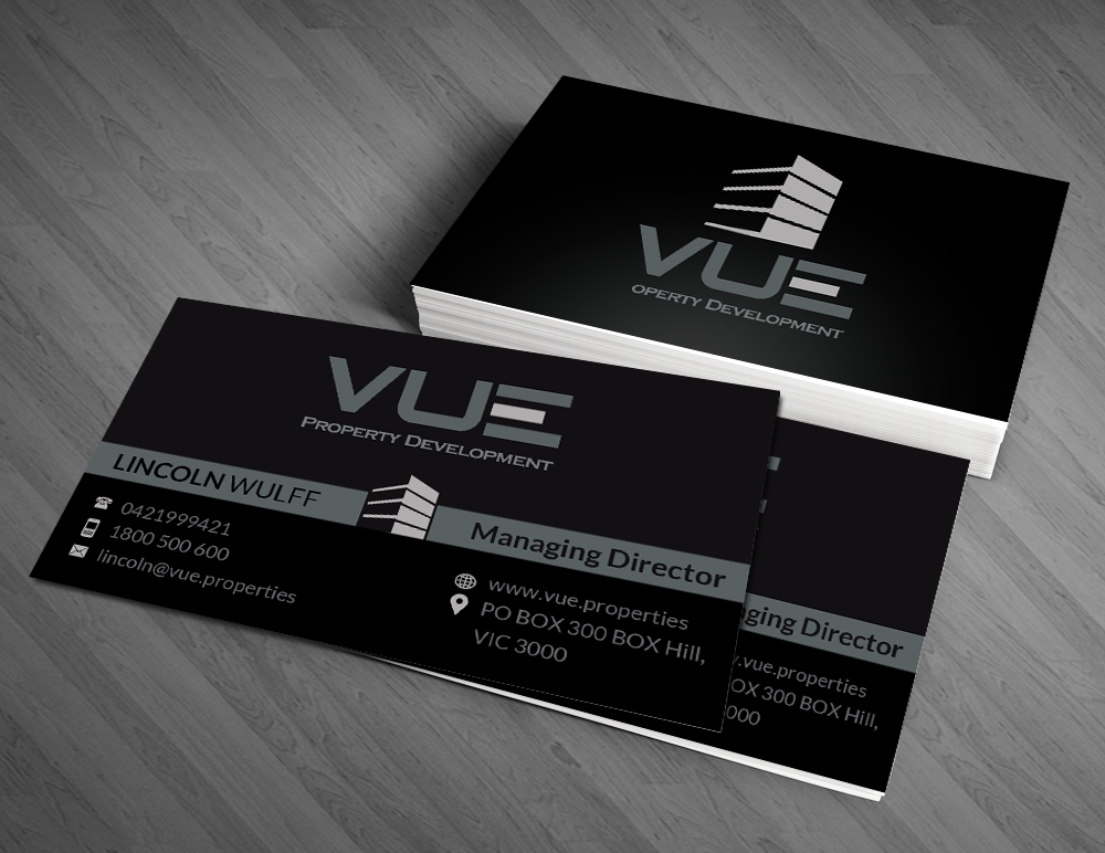 Business Card Design by  Artman for Vue Properties | Design #4999669