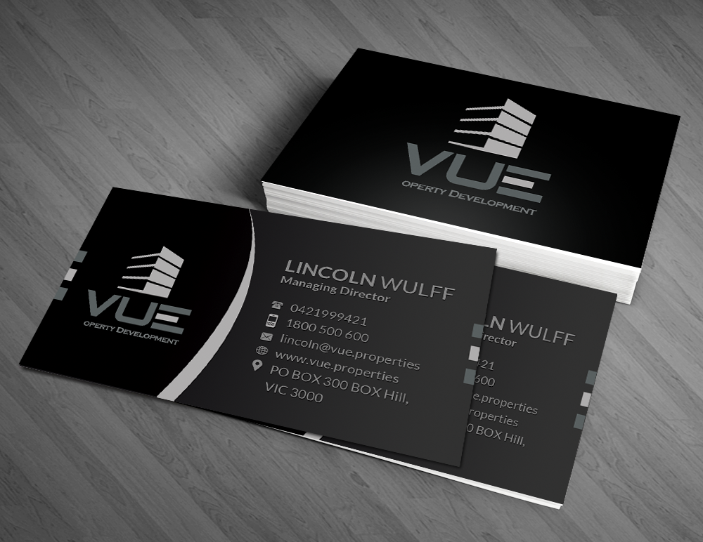 Business Card Design by  Artman for Vue Properties | Design #4999782