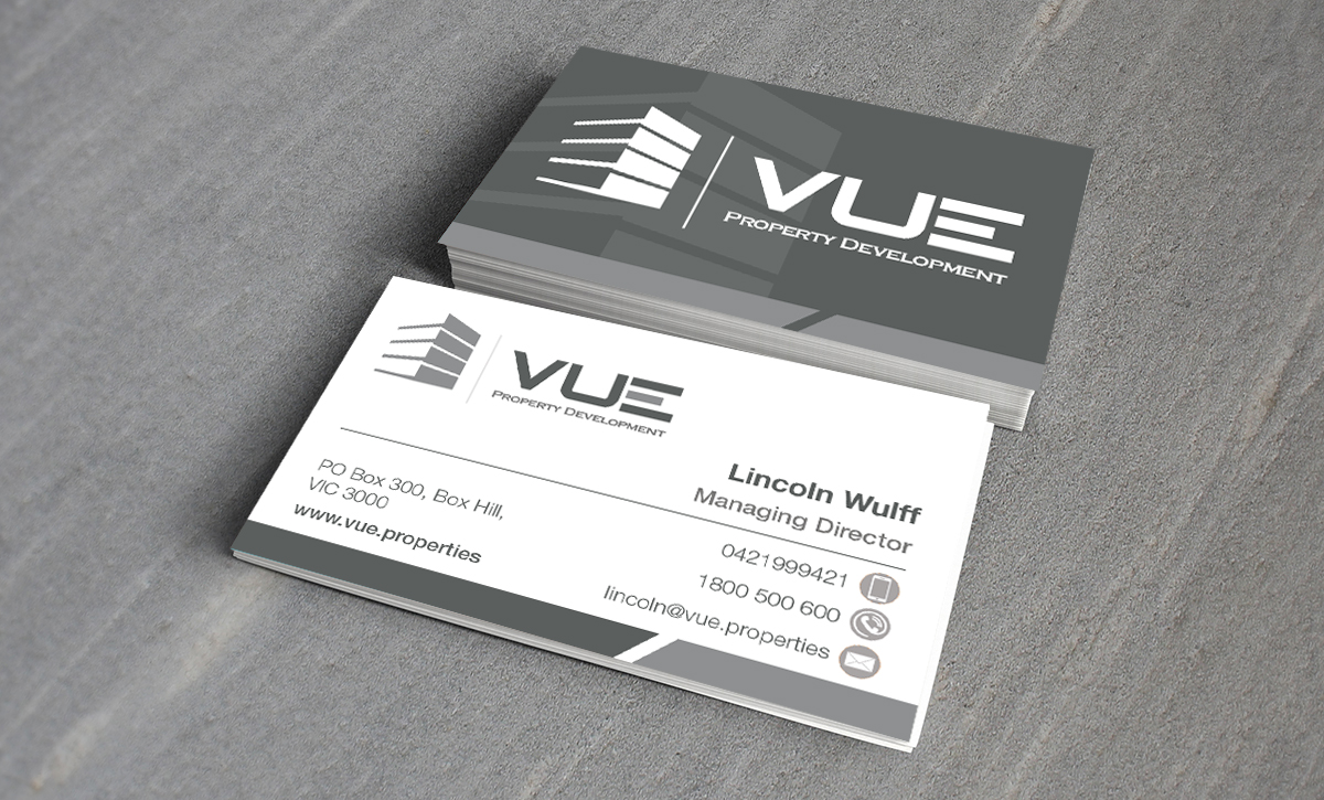 Business Card Design by pjw-design for Vue Properties | Design #4989484