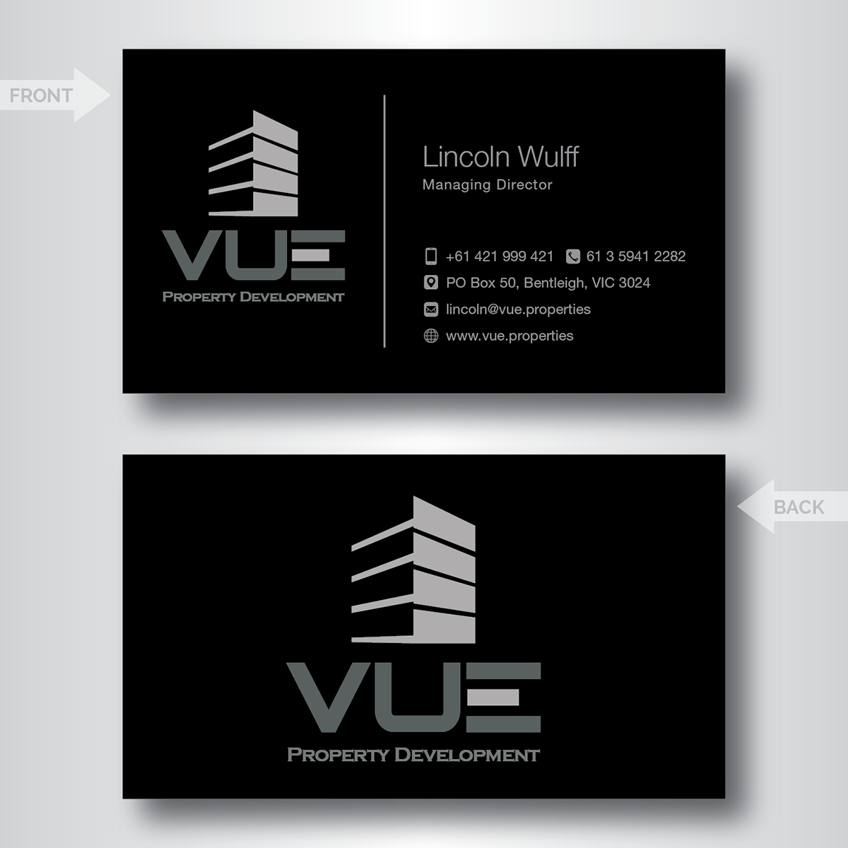 Business Card Design by dotnot for Vue Properties | Design #5006795