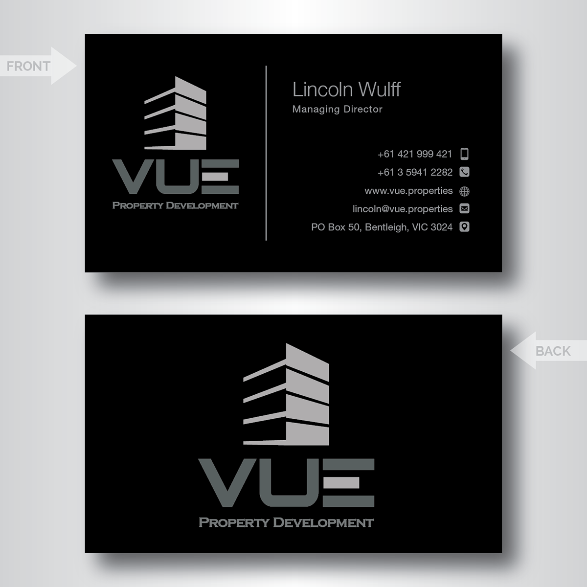 Business Card Design by dotnot for Vue Properties | Design #5006797