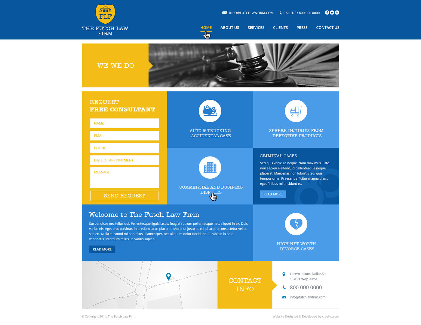 Web-Design von Hashim Creetto für The Futch Law Firm | Design #5005339