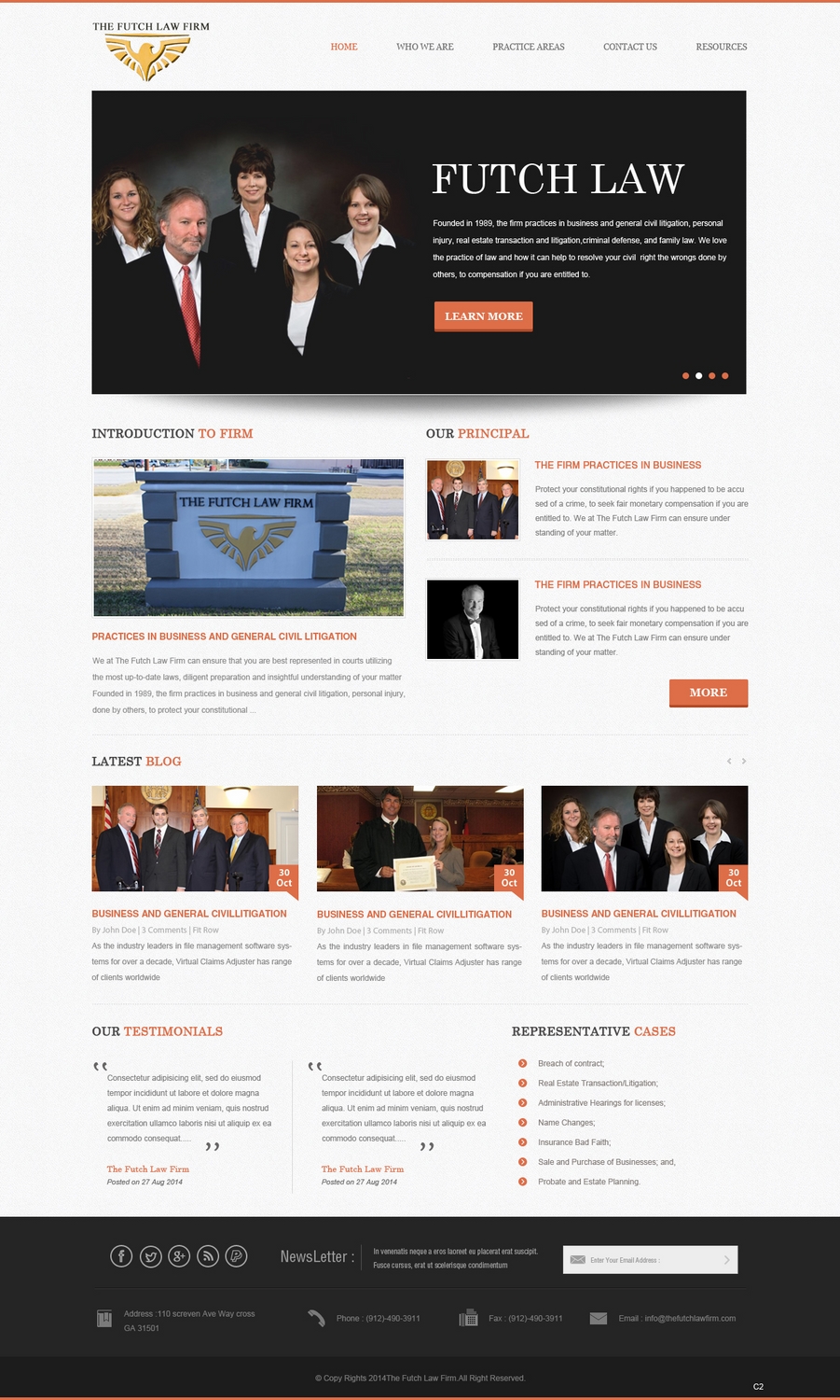 Web Design by pb for The Futch Law Firm | Design #4993267