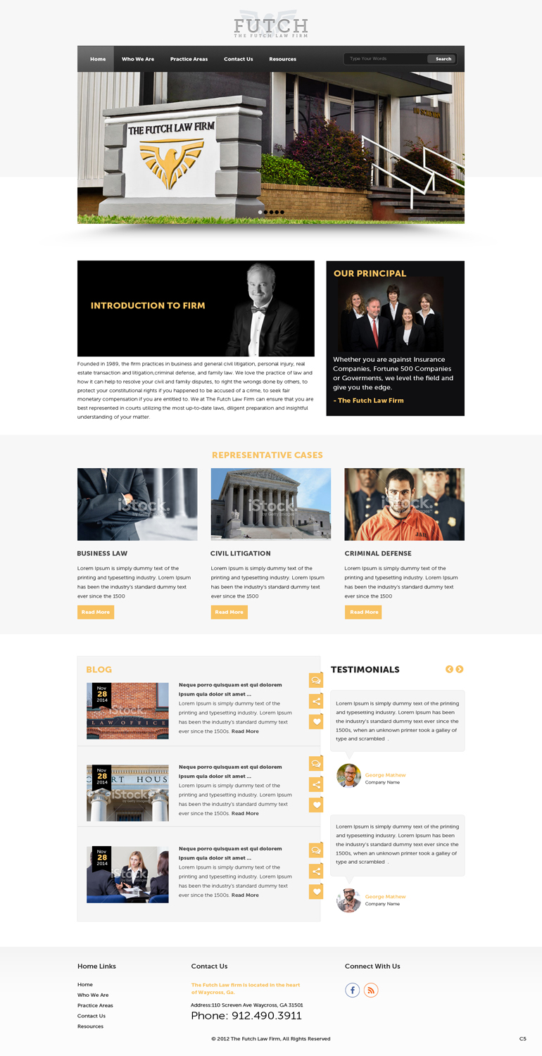 Web Design by pb for The Futch Law Firm | Design #4998817