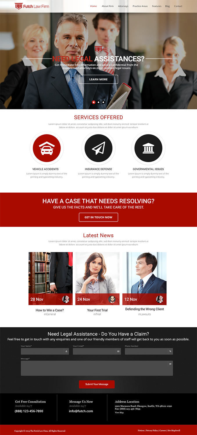 Web Design by iLibart for The Futch Law Firm | Design #4993729
