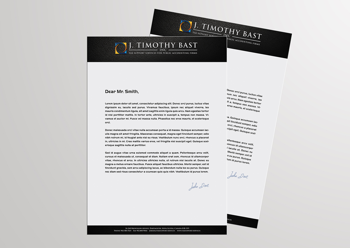 Letterhead Design by Armin Shohrati for Halifax Tax Consultancy Inc. | Design #4998826
