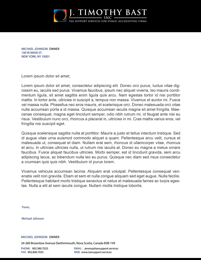 Accounting Letterhead Design for Halifax Tax Consultancy Inc. by