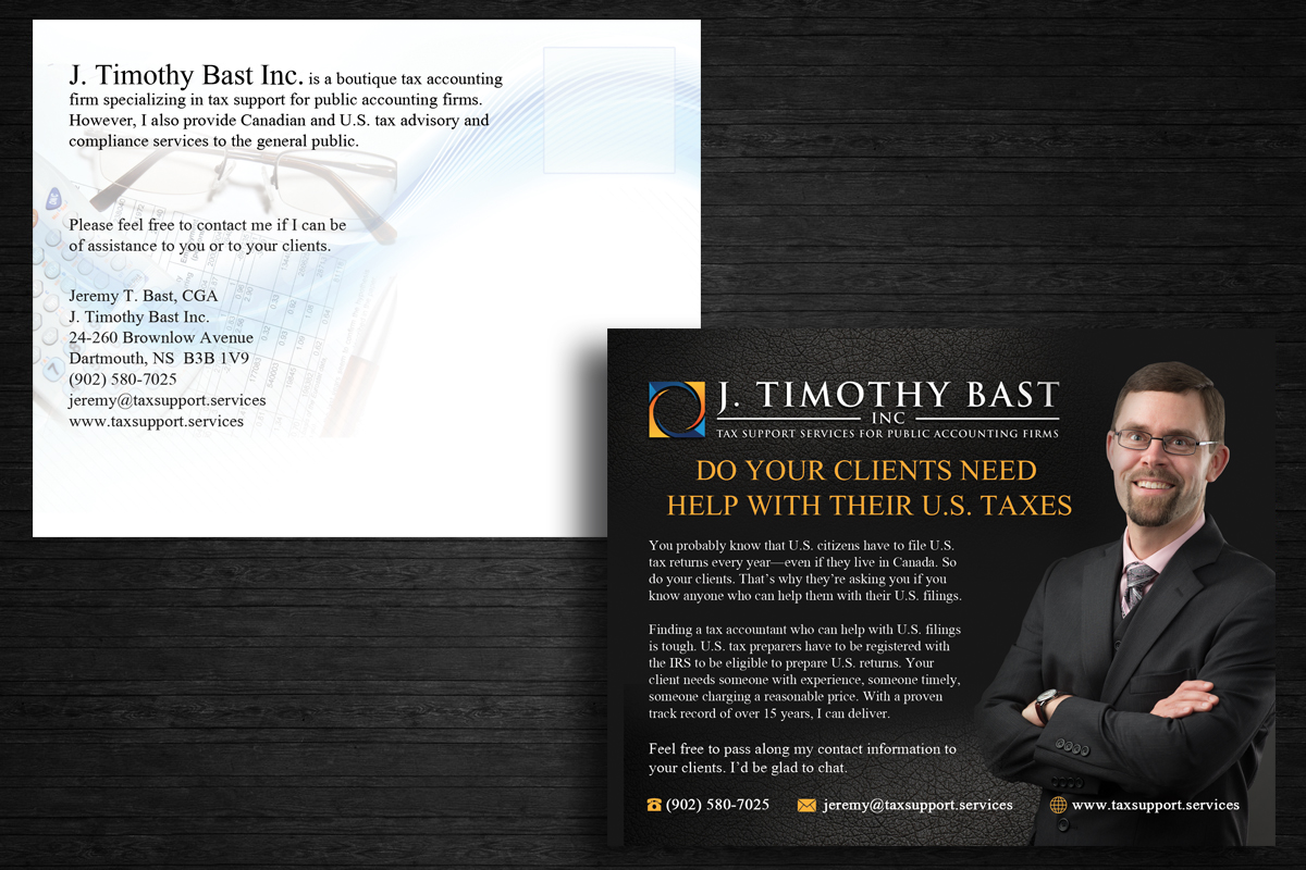Diseño de Postal por uk para Halifax Tax Consultancy Inc. | Diseño #4985592