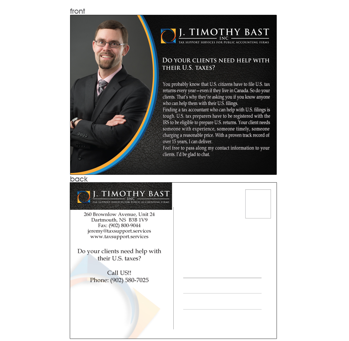 Postcard Design by Maden for Halifax Tax Consultancy Inc. | Design #4989573