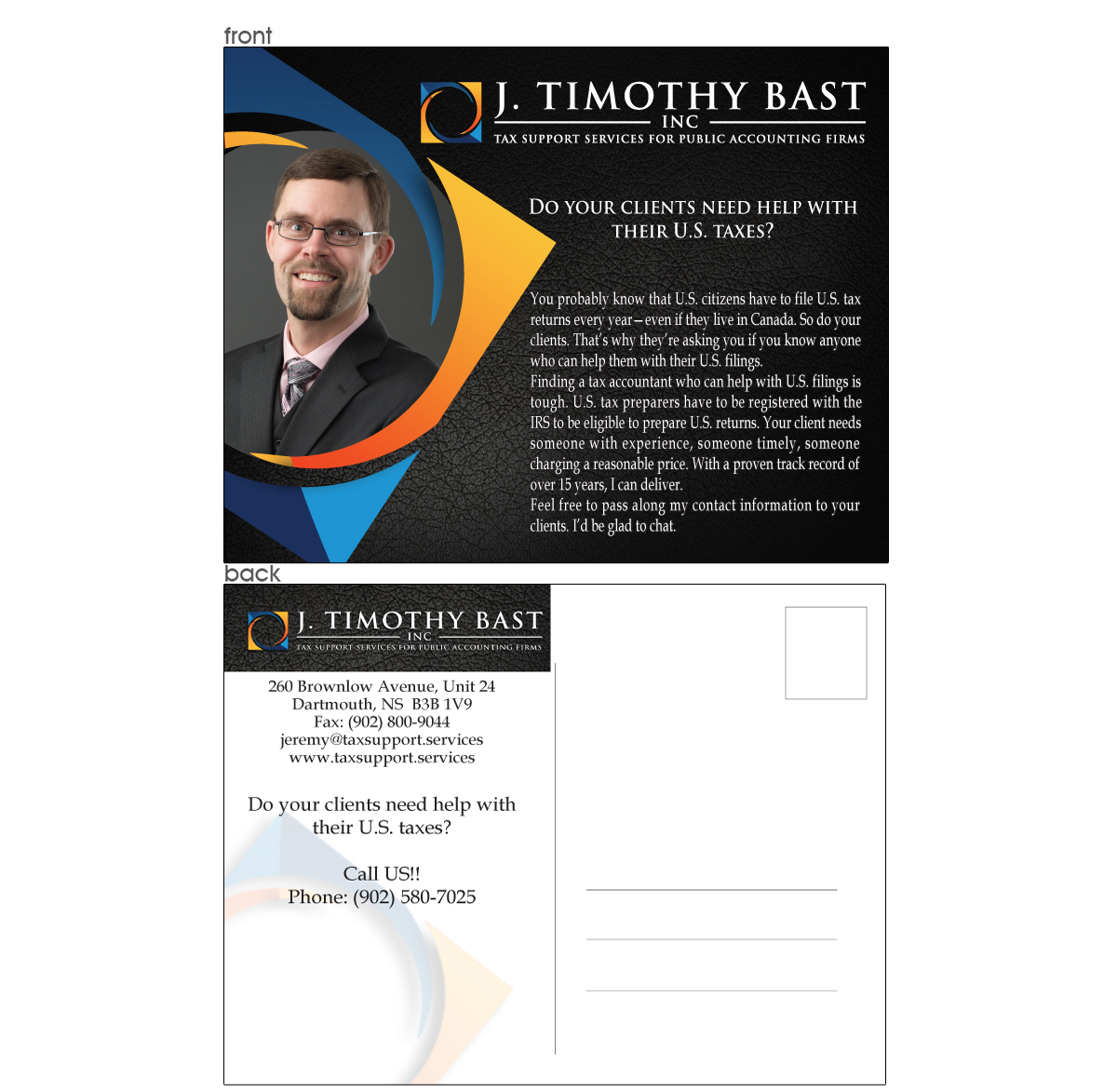 Postcard Design by Maden for Halifax Tax Consultancy Inc. | Design #4989987