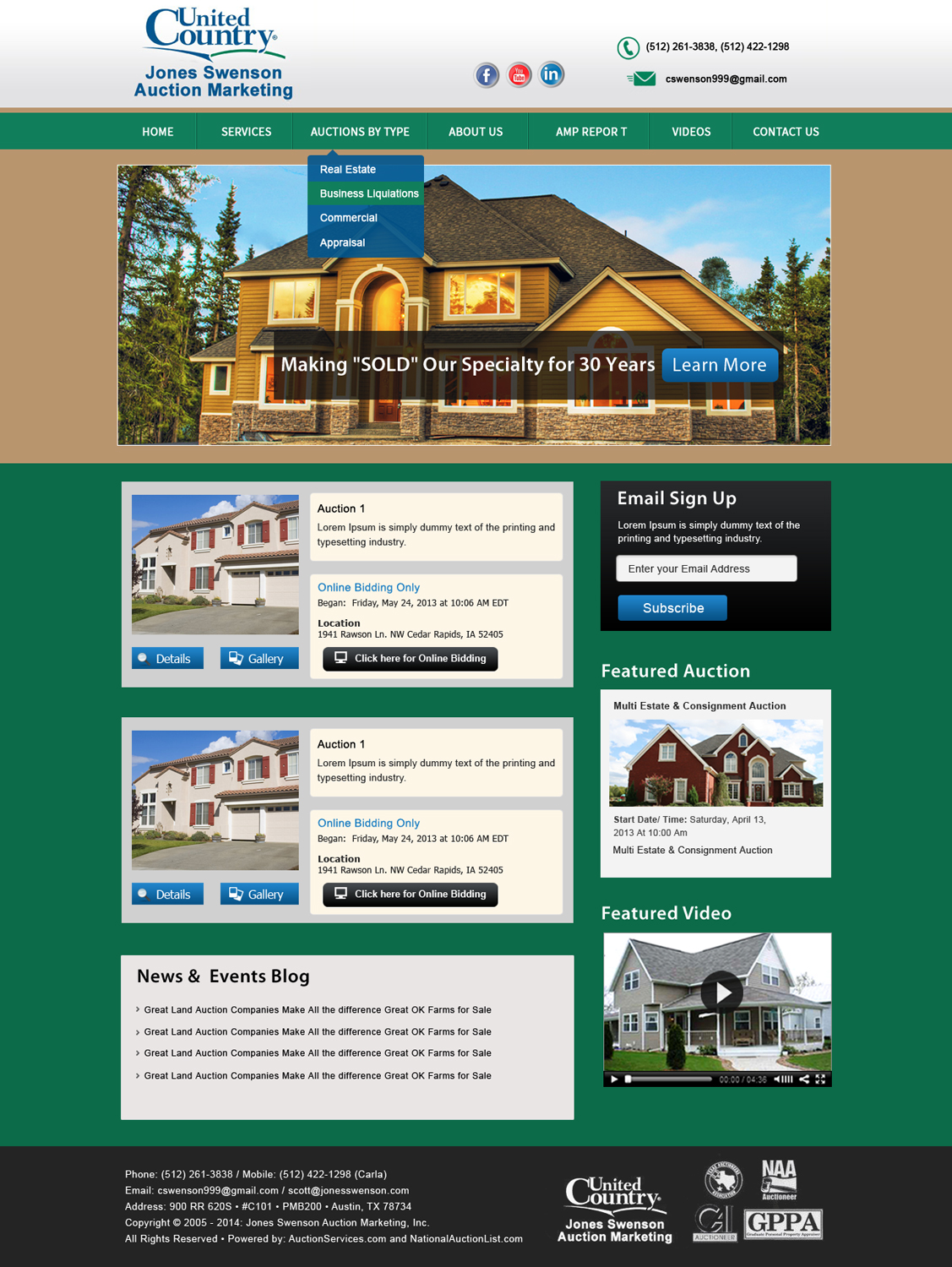 Wordpress Design by Creative X Designs for AuctionServices.com, Inc. | Design #5026604