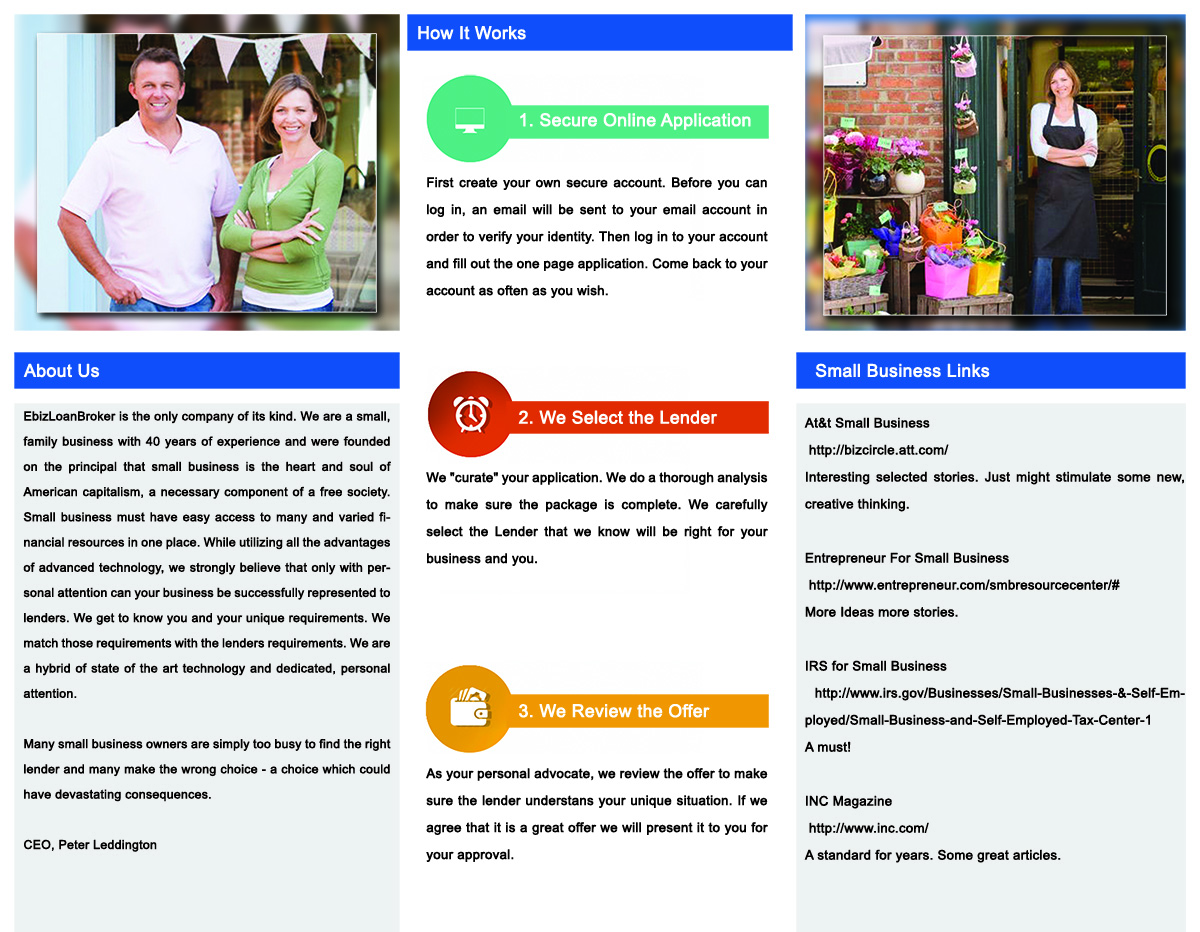 Brochure Design by Asit_mishra for ebizLoanBroker | Design #5036366