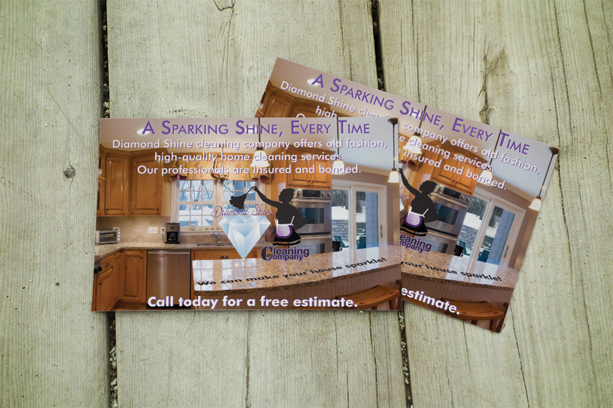 Postcard Design by Arnel for Jenny''s Diamond Shine Cleaning Company | Design #5014539