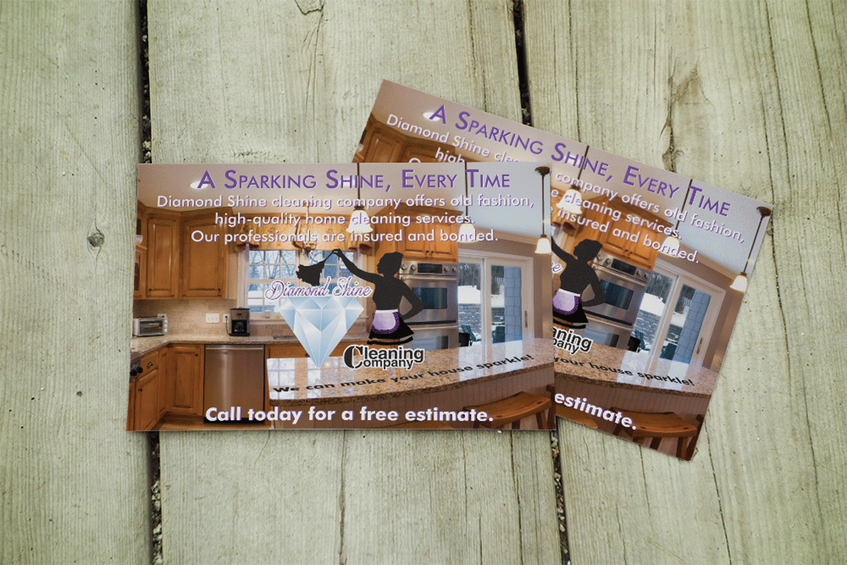 Postcard Design by Arnel for Jenny''s Diamond Shine Cleaning Company | Design #5021207
