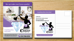Postcard Design by green82 for Jenny''s Diamond Shine Cleaning Company | Design: #5007045