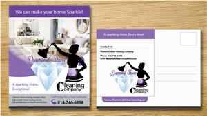 Postcard Design by green82 for Jenny''s Diamond Shine Cleaning Company | Design: #5012657
