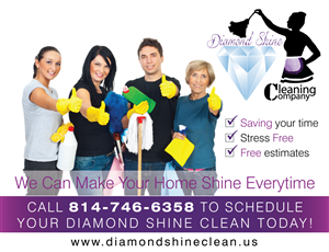 Postcard Design by adiazudin for Jenny''s Diamond Shine Cleaning Company | Design #5000799