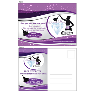 Postcard Design by Maden for Jenny''s Diamond Shine Cleaning Company | Design #5005660