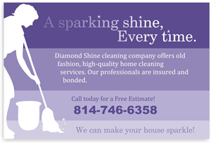 Postcard Design by SUNEEEEEL for Jenny''s Diamond Shine Cleaning Company | Design: #5027030