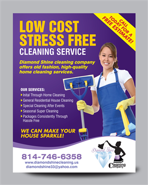 Postcard Design by rkailas for Jenny''s Diamond Shine Cleaning Company | Design: #5066783
