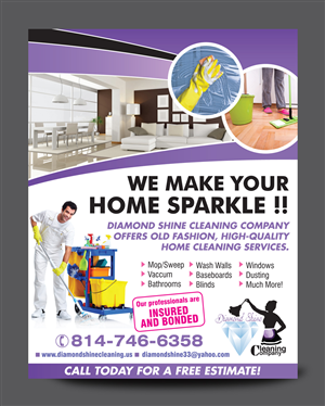 Postcard Design by rkailas for Jenny''s Diamond Shine Cleaning Company | Design: #5067124