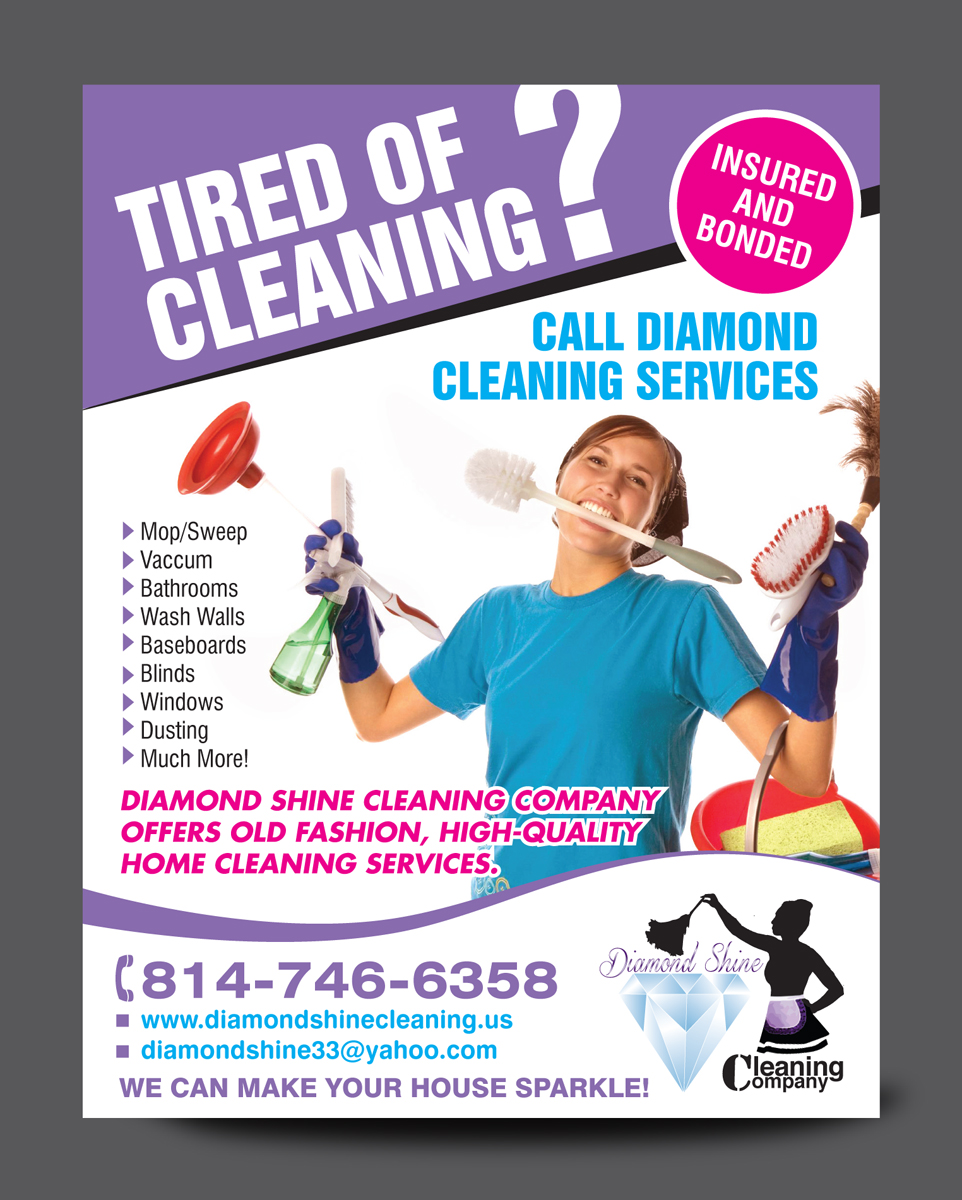 Postkarten-Design von rkailas für Jenny''s Diamond Shine Cleaning Company | Design #5067340