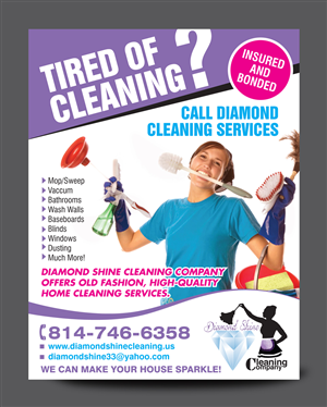 Postcard Design by rkailas for Jenny''s Diamond Shine Cleaning Company | Design: #5067340