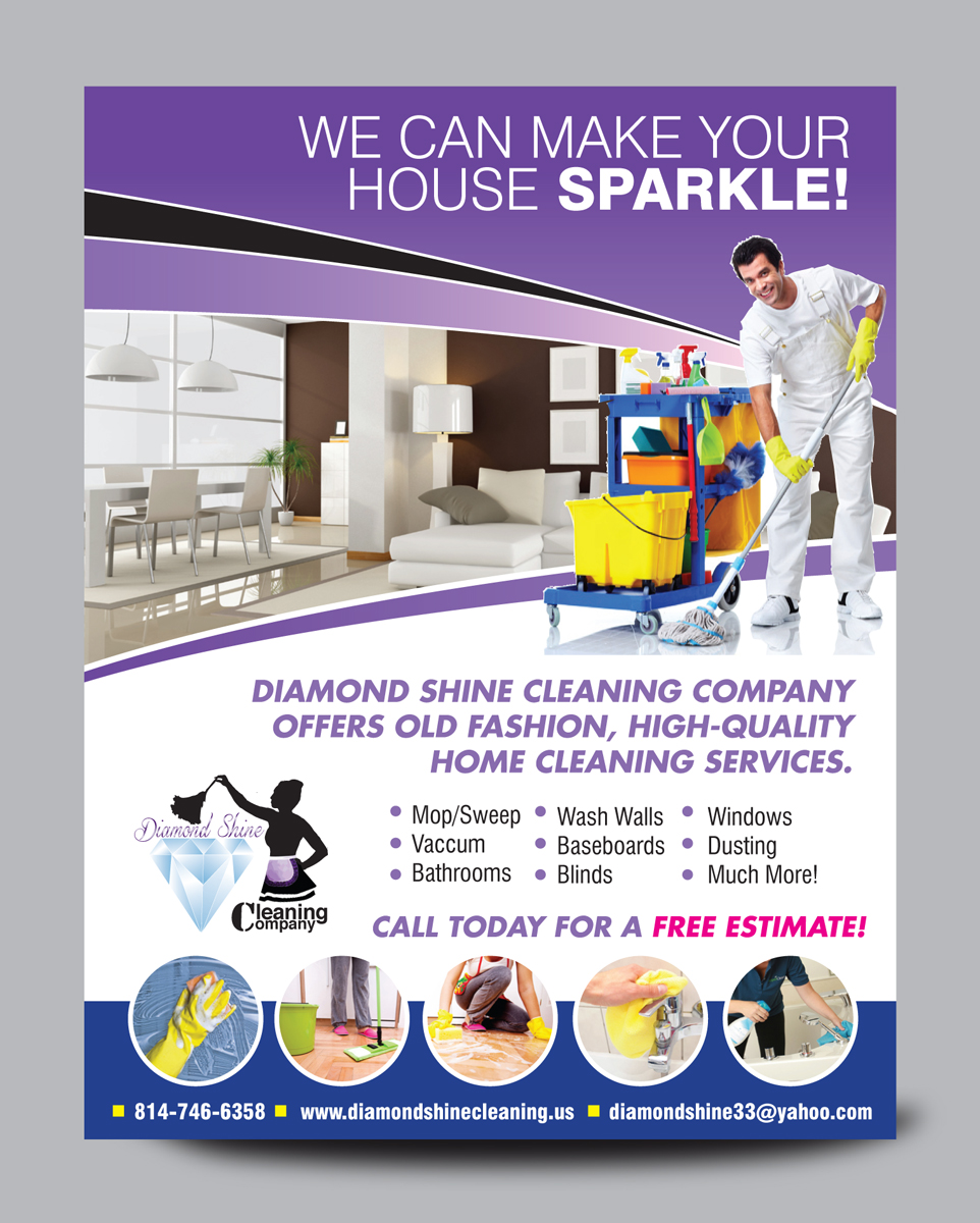 Diseño de Postal por rkailas para Jenny''s Diamond Shine Cleaning Company | Diseño #5067642