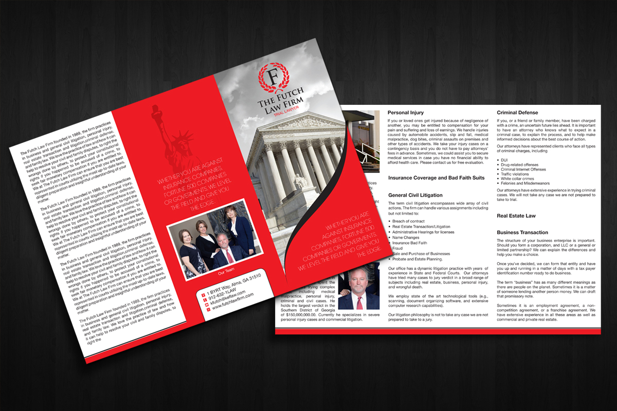 Brochure Design by decorusads for The Futch Law Firm | Design #5081634