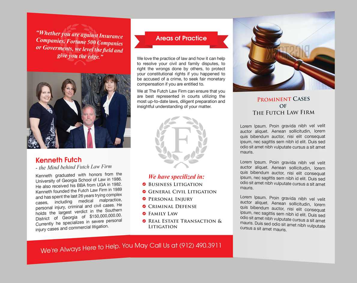 Design de Brochure par Adylhere pour The Futch Law Firm | Design #5102615