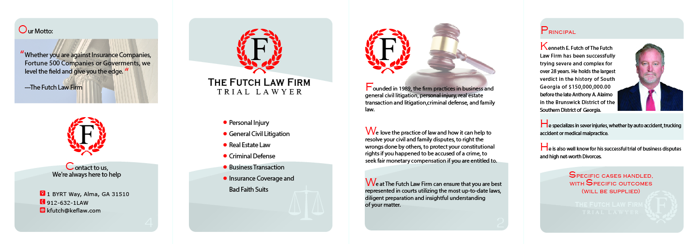 Broschüren-Design von PureDesign für The Futch Law Firm | Design #5110425