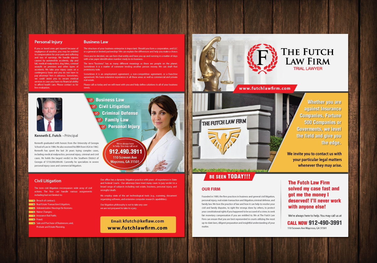 Brochure Design by meet007 for The Futch Law Firm | Design #5071118