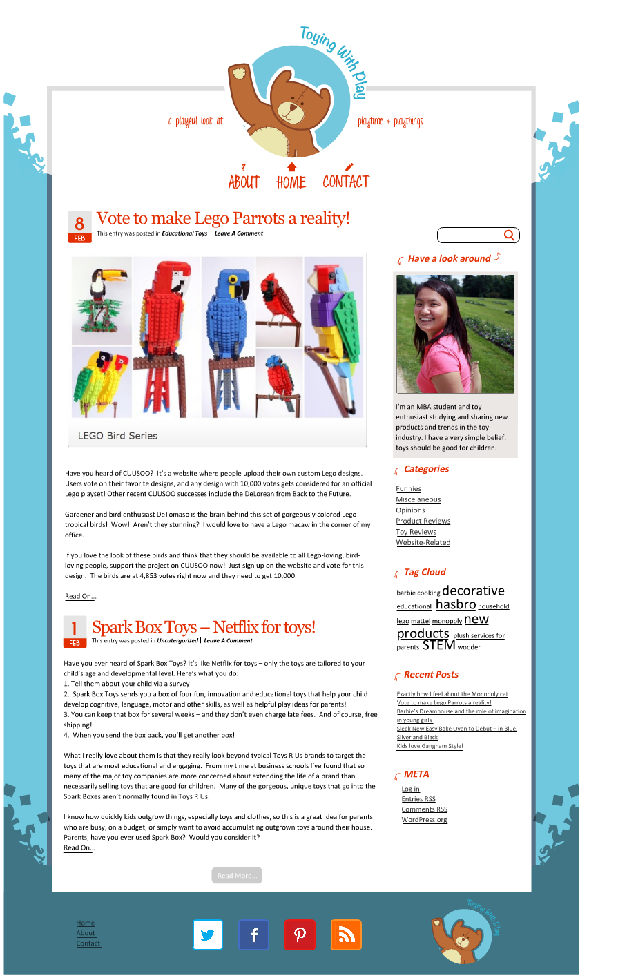 Wordpress Design by Michael Davies for Toying With Play | Design #1461382