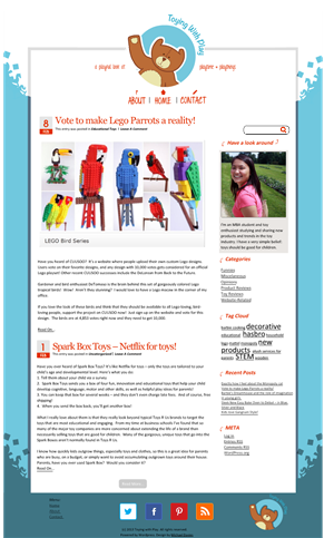 Wordpress Design by Michael Davies for Toying With Play | Design #1468233