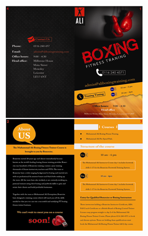 Brochure Design by shivangi21 for Boxercise | Design #5063848