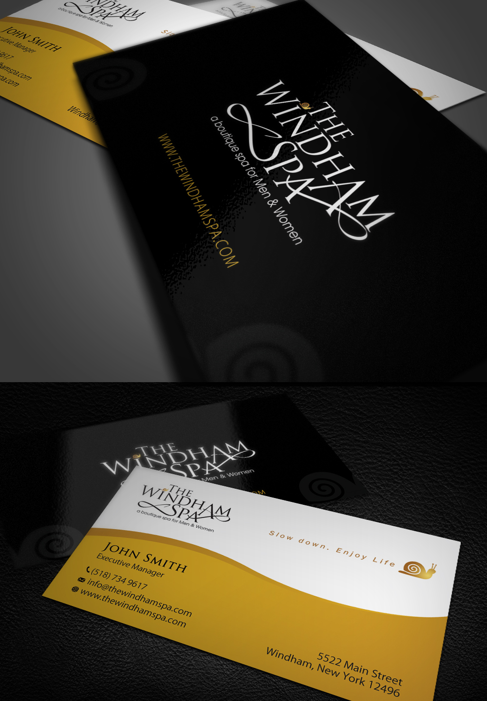 Business Card Design by acgrapix for The Windham Spa | Design #1407800
