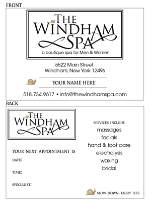 Design de Carte de Visite par aripleydesign pour The Windham Spa | Design : #1406569