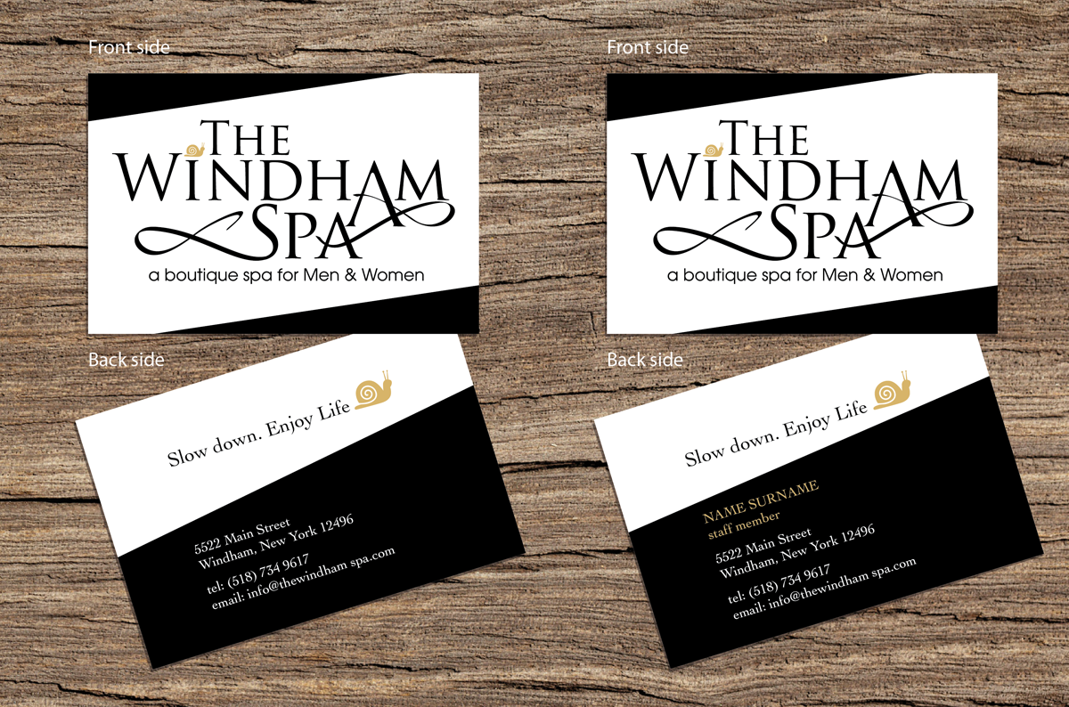 Business Card Design by Helena for The Windham Spa | Design #1462291