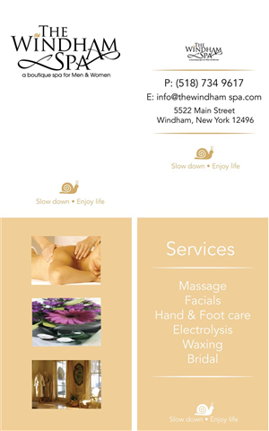 Design de Carte de Visite par Lou Sharp pour The Windham Spa | Design : #1416042