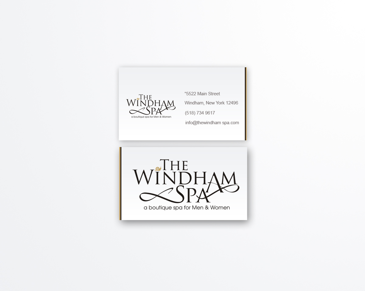 Business Card Design by Muhammad Shoaib Younus for The Windham Spa | Design #1412592