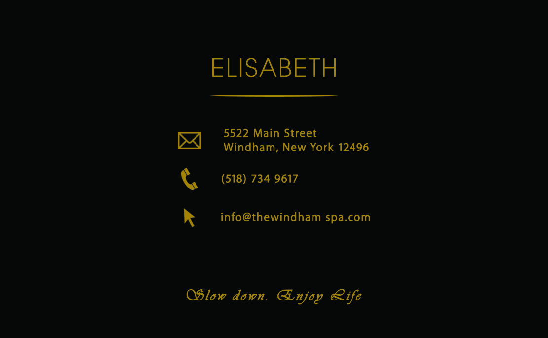 Business Card Design by Lx Design for The Windham Spa | Design #1446277