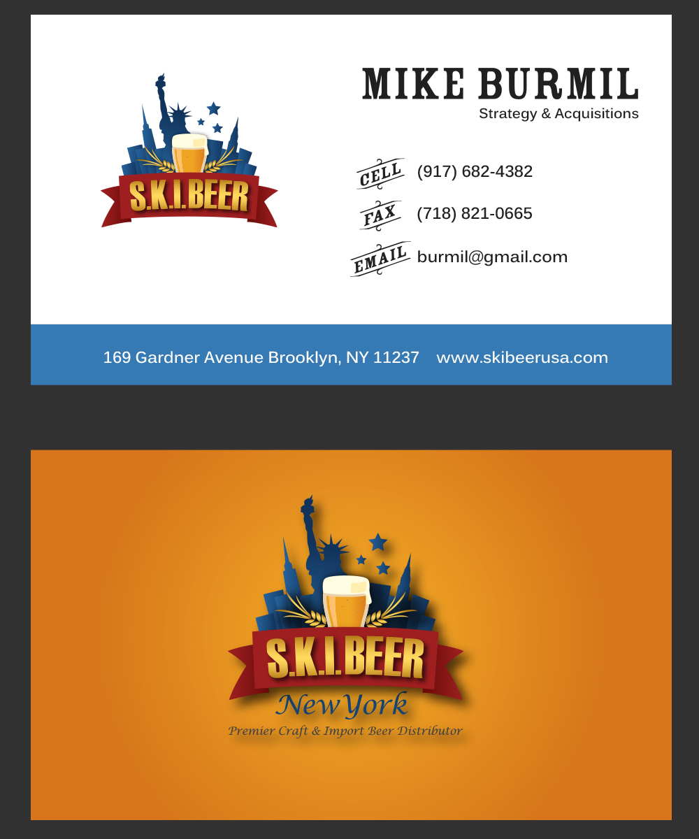 Diseño de Tarjeta de Presentación por klingea1 para SKI Beer | Diseño #1409170