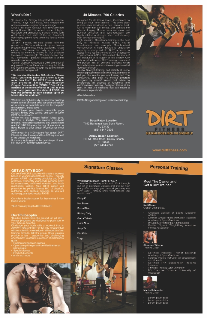 Diseño de Flyer por barinix para DIRT fitness | Diseño #1411107