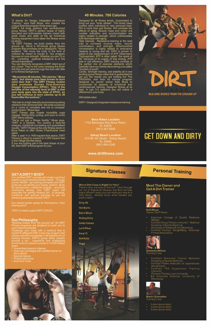 Diseño de Flyer por barinix para DIRT fitness | Diseño #1411111