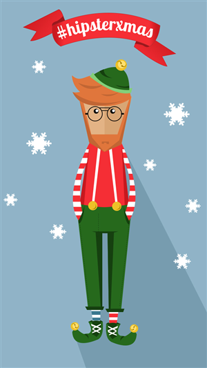 Christmas characters as hipsters | Photoshop-Design von Karolin