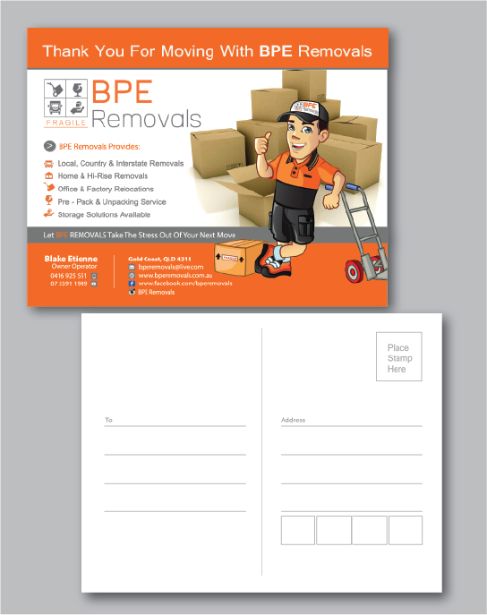 Postkarten-Design von alex989 für BPE Removals | Design #5034667